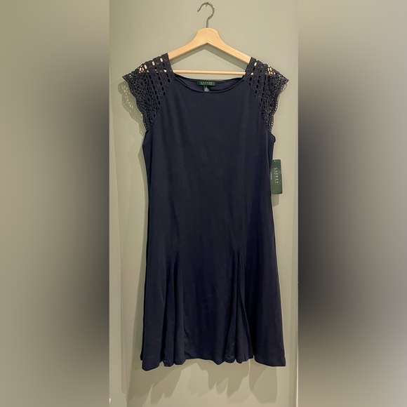 Lauren Ralph Lauren Dresses & Skirts - Lauren Ralph Lauren‎ Lace-Sleeve Rib-Knit Dress-Size XL-New with Tags